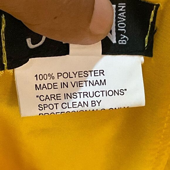 NEW JOVANI short cocktail yellow satin mini dress style JVN1717 size 2 - Picture 7 of 12